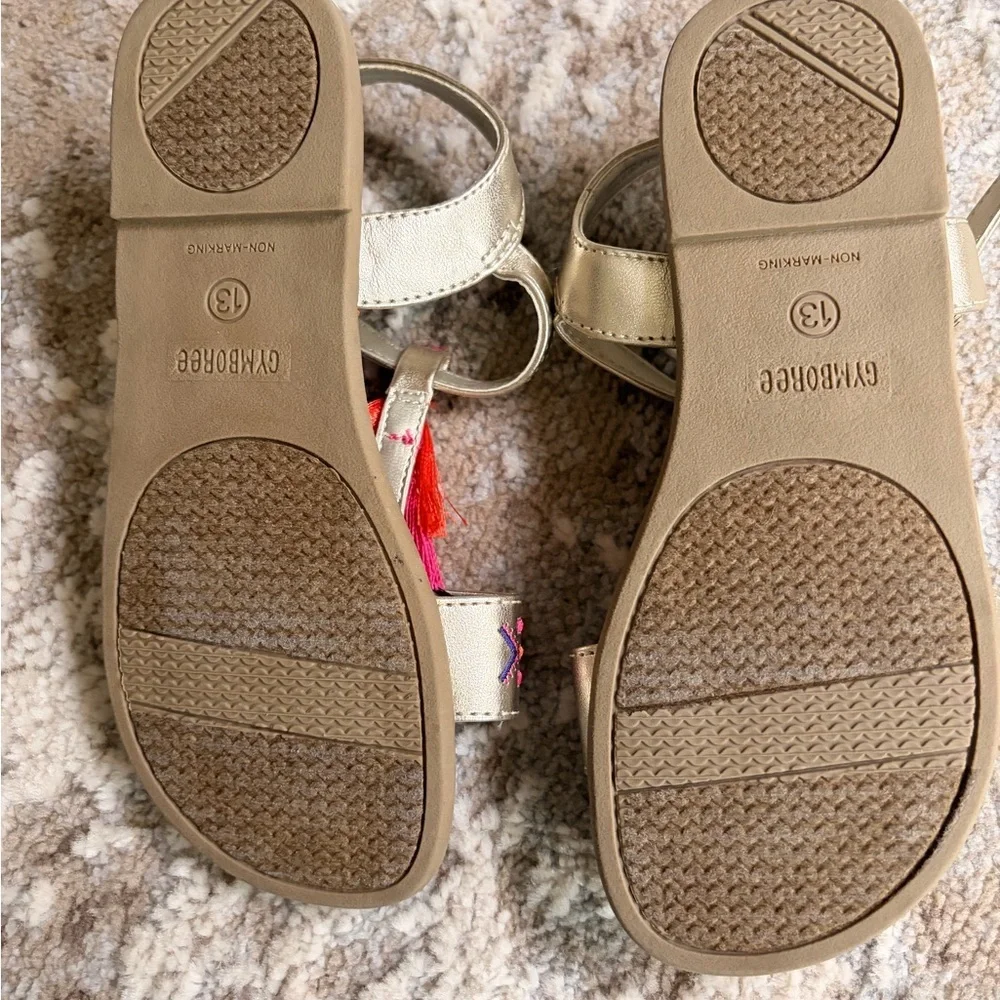 Gymboree Gold Sandals with Bright Tassels